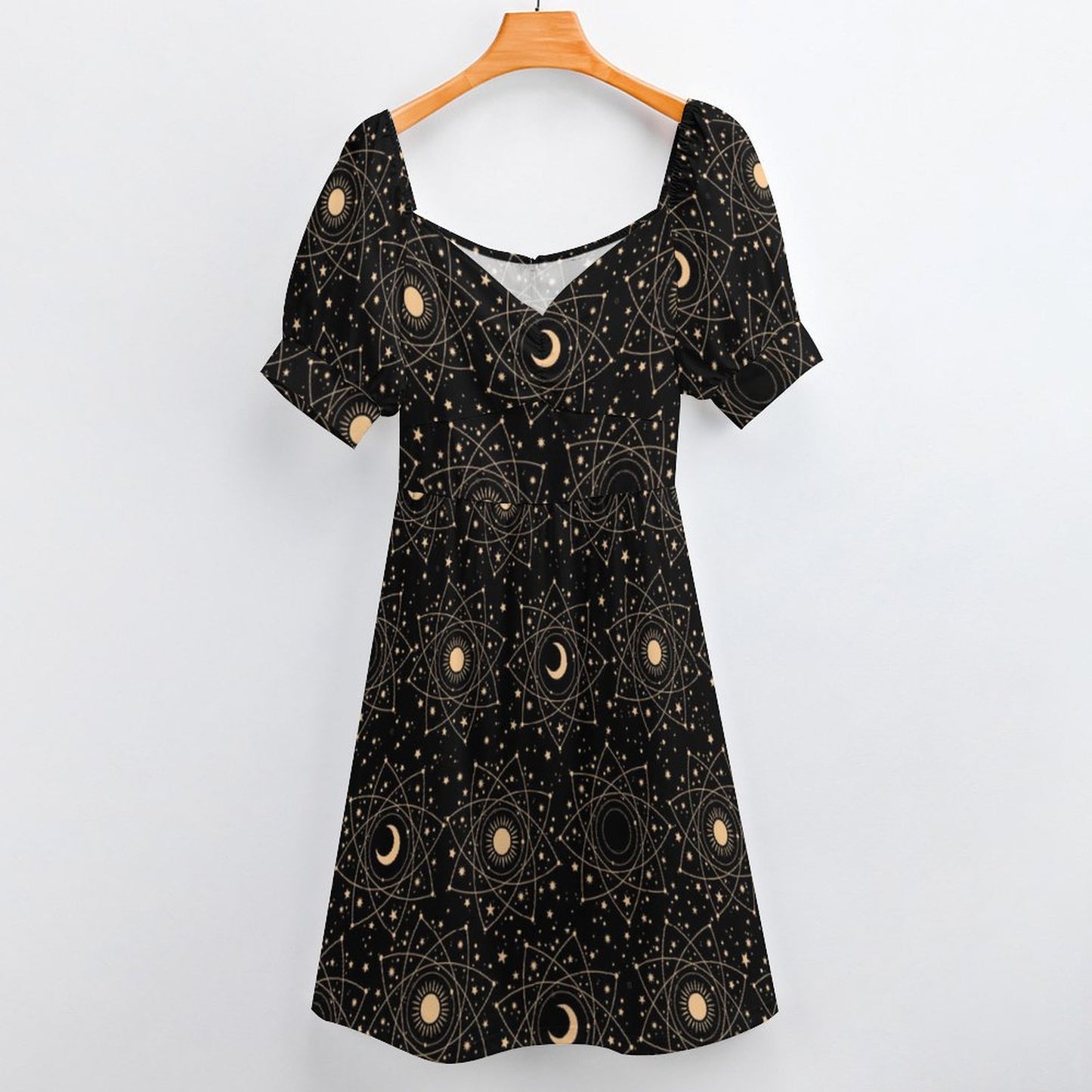 Dress Sweetheart Neck Puff Sleeve Mini Dress