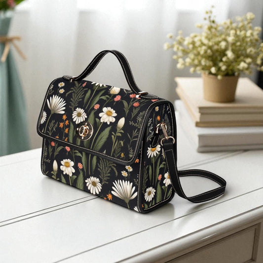 Forest Daisy Cottage Bag, Floral Witchy Diaper Purse For Moms, Fairycore Garden Shoulder Bag, Dark Cottagecore Tote, Whimsical Gift For Her