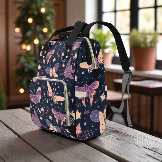 Celestial Butterfly Diaper Backpack, Witchy Baby Bag for Moms, Fairycore Starry Travel Backpack, Mystic Organizer Gift for New Mom