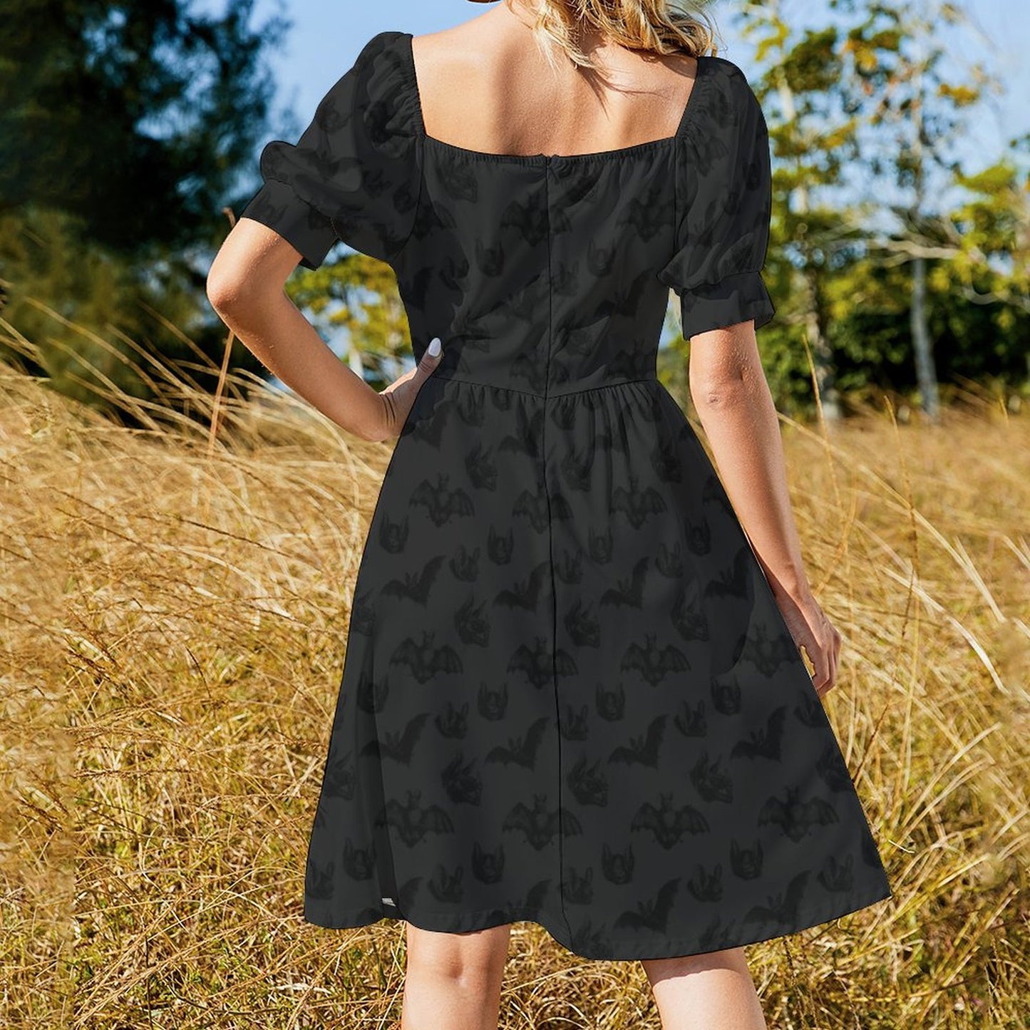 Dress Sweetheart Neck Puff Sleeve Mini Dress