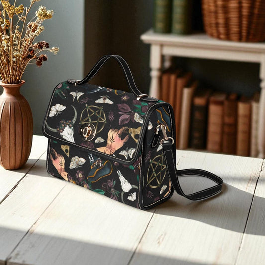 Pentagram Witchy Print, Mystical Hand Pattern Purse, Dark Forest Aesthetic Bag, Occult Crossbody, Gothic Nature Gift, Witchcore Accessory