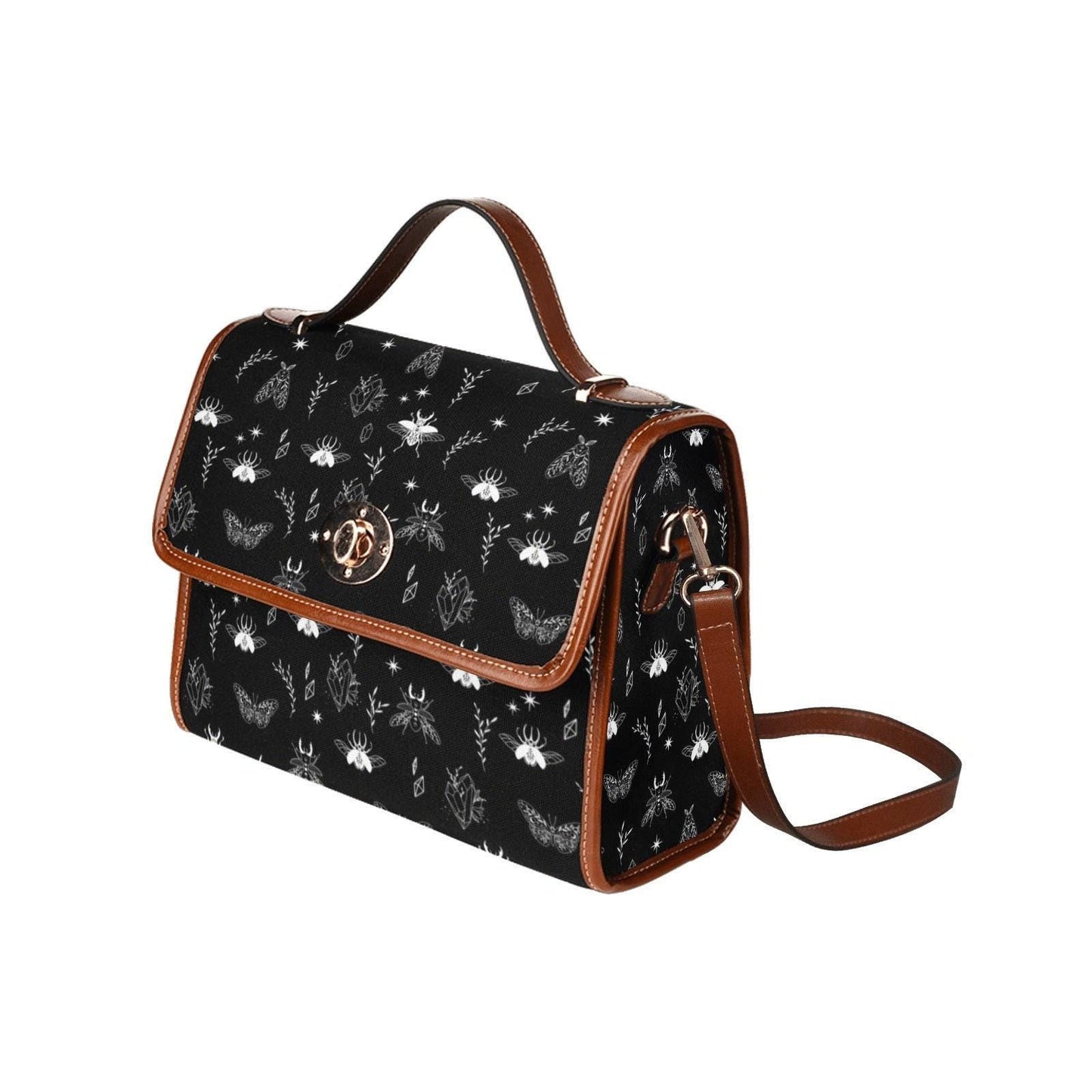 Moth and Beetle Print, Celestial Goth Purse, Dark Forest Insect Pattern, Witchy Bug Aesthetic Bag, Mystical Night Crossbody,Occult Gift Idea