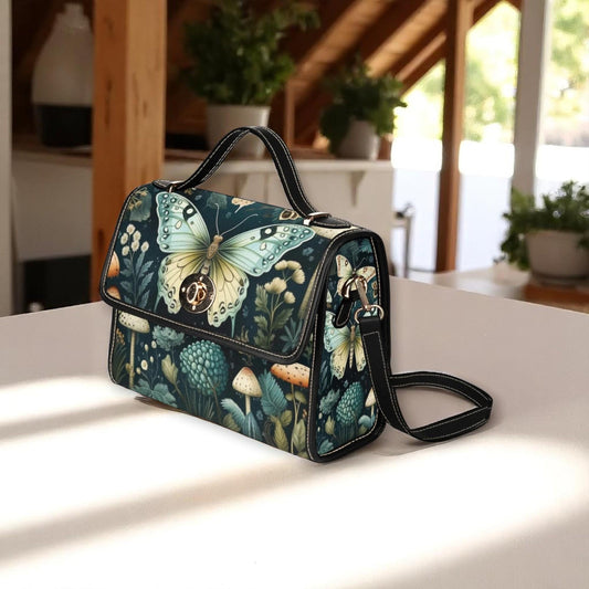 Daisy Meadow Shoulder Bag, Floral Cottagecore Satchel Purse, Botanical Garden Handbag with White Flowers, Nature-Inspired Gift for Her