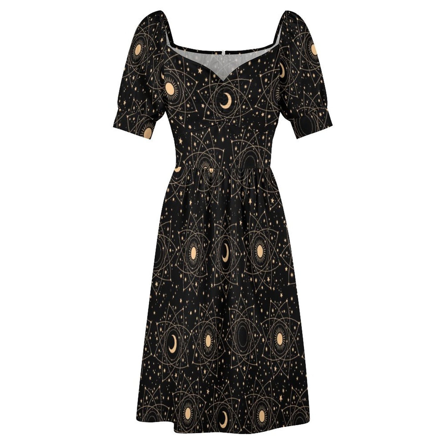Dress Sweetheart Neck Puff Sleeve Mini Dress