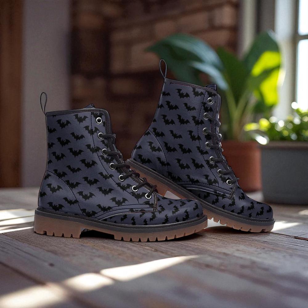 Spooky night shoes, enchanted forest boots, eerie creature footwear, midnight lace up shoes, dark fantasy ankle boots, mystical footwear