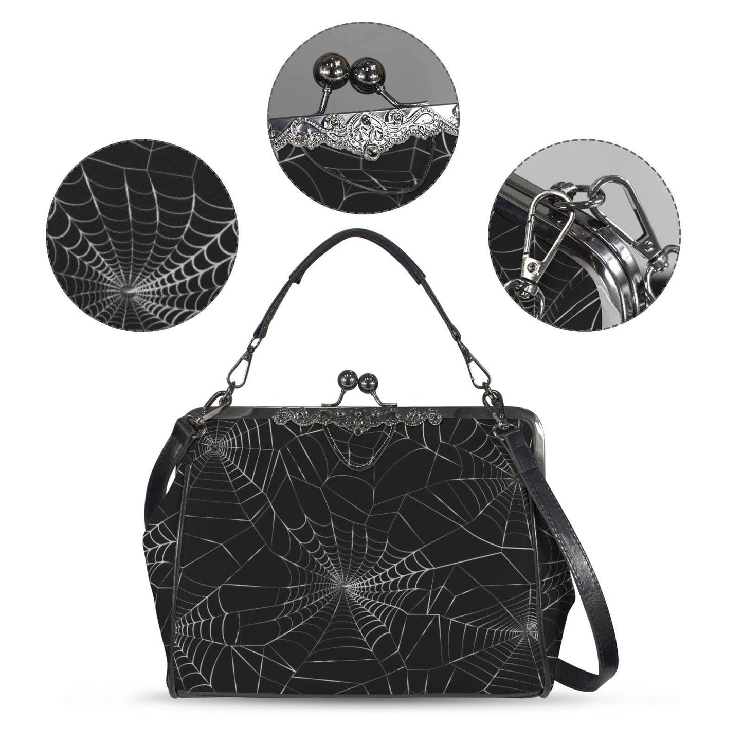Spiderweb Gothic Bag, Web Purse, Dark Spider Clutch, Halloween Crossbody Satchel, Mystical Gothic Handbag, Occult Spider Bag, Spooky Gift