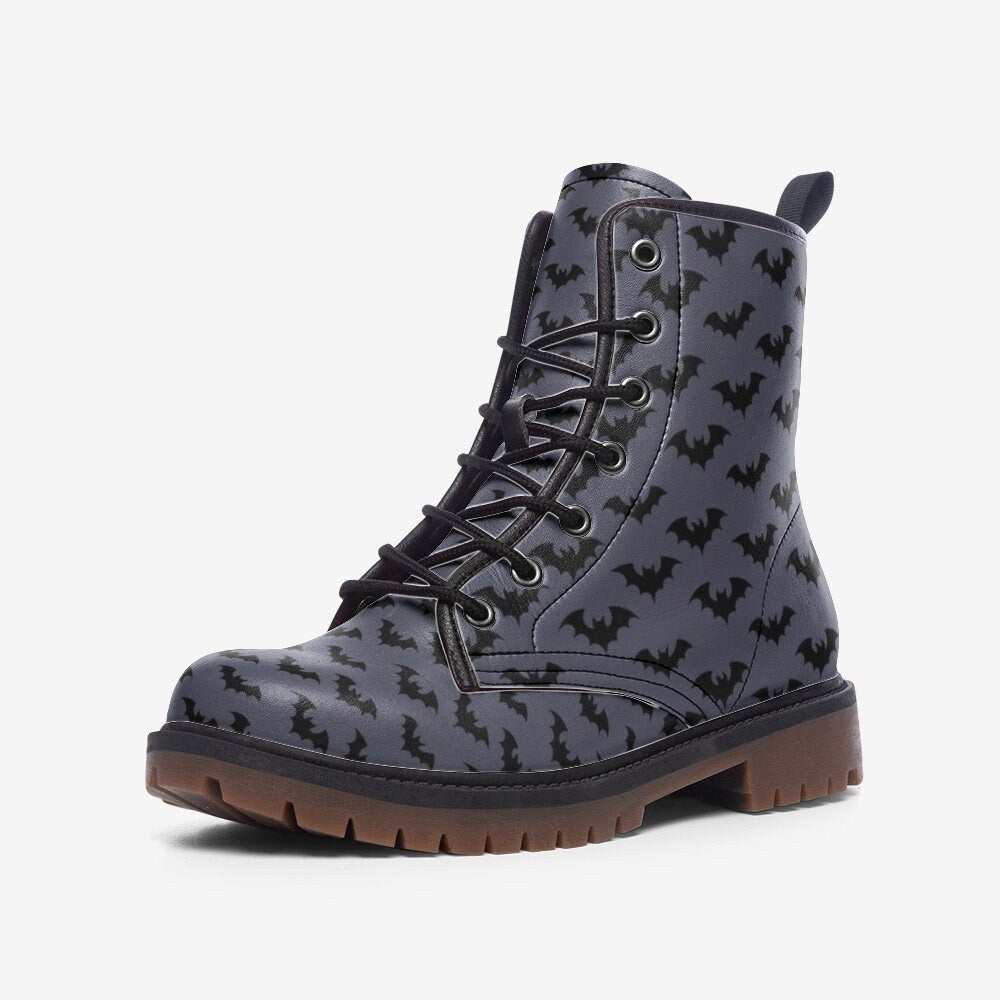 Spooky night shoes, enchanted forest boots, eerie creature footwear, midnight lace up shoes, dark fantasy ankle boots, mystical footwear