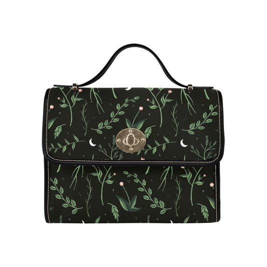 Herbal witch forest bag, plant magic canvas purse, lunar foliage shoulder satchel, dark cottagecore crossbody, alt girl nature gift