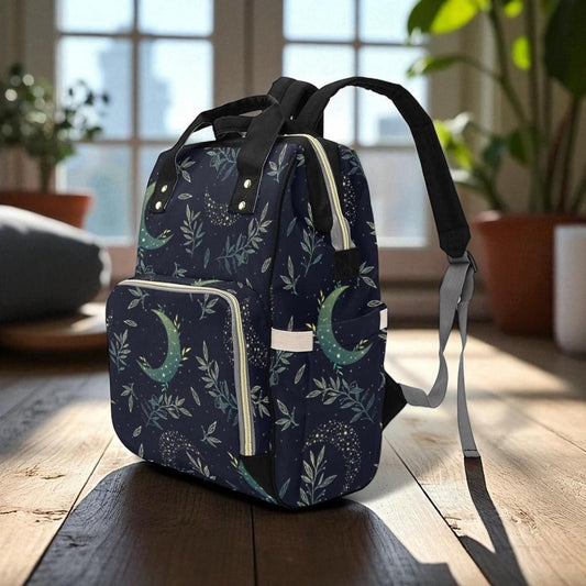 Mystical Moon Phases Backpack: Fairycore Diaper Bag, Witchy Travel Rucksack