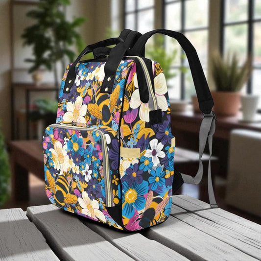 Cottagecore Bee Backpack: Floral Meadow, Whimsical Nature Travel