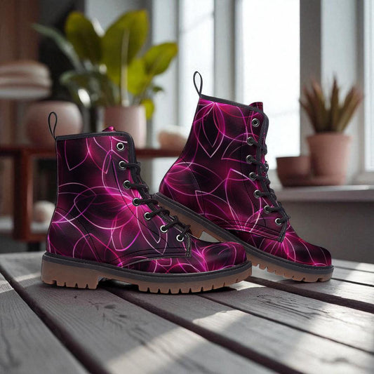 Spiderweb Combat Boots, Neon Halloween Lace Up Boots, Colorful Goth Festival Shoes