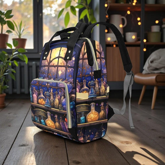 Witch Potion Backpack, Celestial Bookish Bag, Fantasy School Diaper Backpack