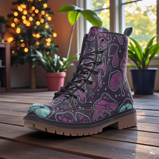 Goblincore Mushroom Boots Vegan Footwear Woodland Festival Shoes Unisex Shoes
