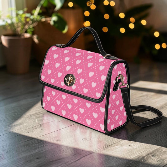 Pink Heart Handbag, Cute Valentine Purse, Kawaii Top Handle Bag, Coquette Satchel Gift