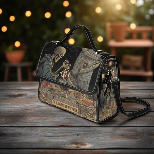 Dark Academia Alchemist Satchel, Gothic Skeleton Bag