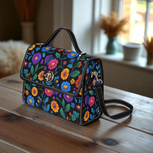 Colorful Floral Crossbody Bag, Boho Garden Shoulder Purse, Bright Flower Print Tote, Vintage Handbag, Floral Accessories, Vibrant Style