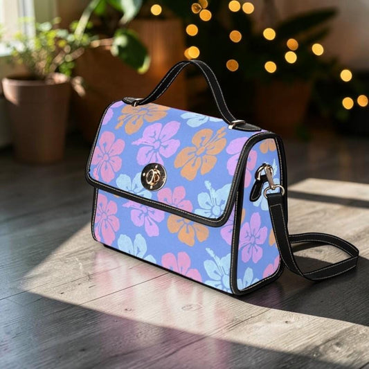 Tropical Hibiscus Handbag, Pastel Island Resort Top Handle Purse