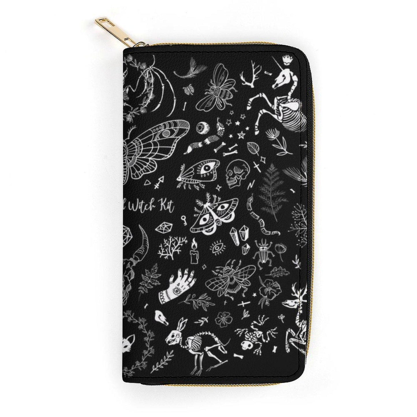 Black Witchy Diaper Bag Backpack, Gothic Moth and Bone Print Baby Bag, Spooky Cute Mom Organizer