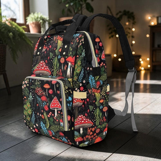 Toadstool Backpack, Woodland Diaper Bag, Fairycore Mom Bag, Enchanted Forest Baby Pack, Nature Tote