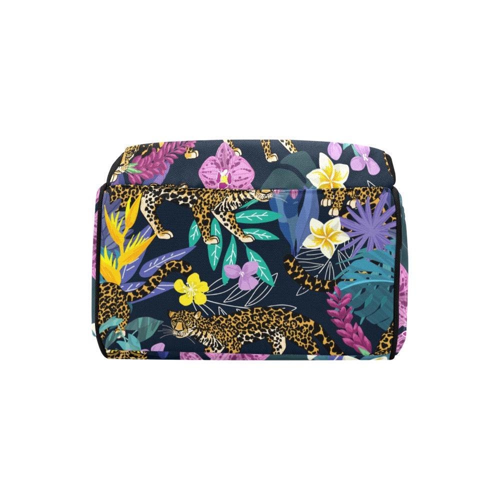 Tropical Diaper Backpack, Botanical Mom Bag, Floral Baby Travel Organizer