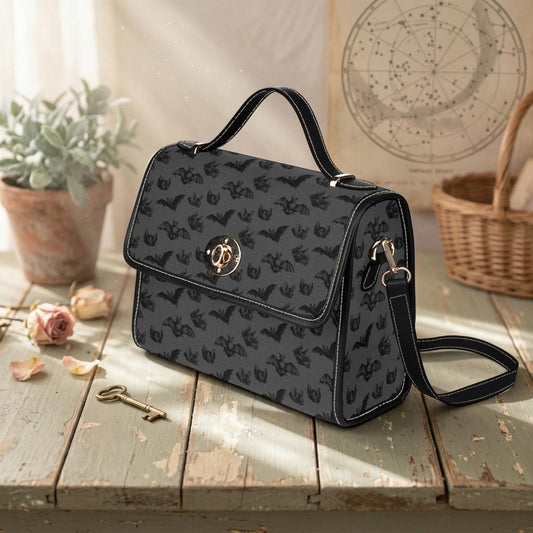 Bat Purse, Gothic Top Handle Handbag, Halloween Shoulder Bag
