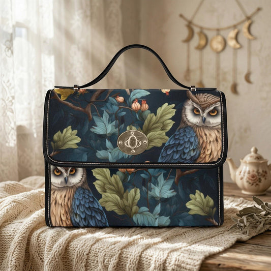 Owl Forest Handbag, Witchy Woodland Purse, Cottagecore Nature Bag, Owl Lover Gift, Mystic Bag
