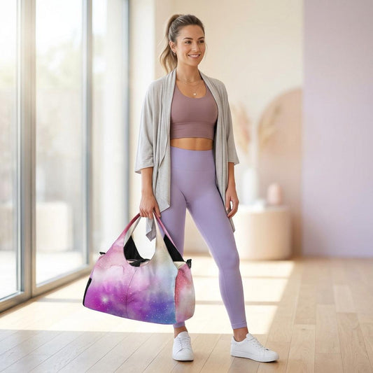 Galaxy Gym Duffel Bag, Pastel Weekender Bag, Yoga Carry On, Overnight Travel Tote