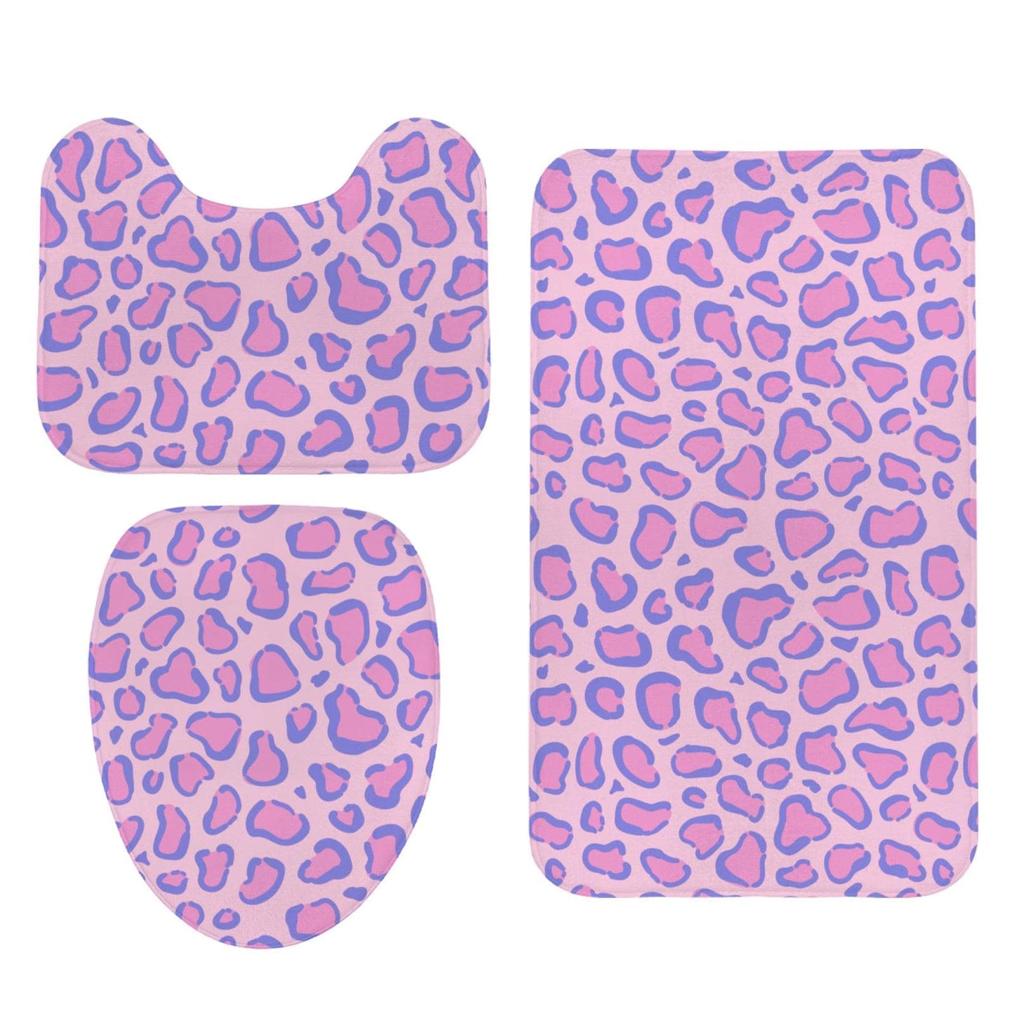 Pink Leopard Shower Curtain, Purple Cheetah Print Bathroom Decor, Funky Maximalist Bath