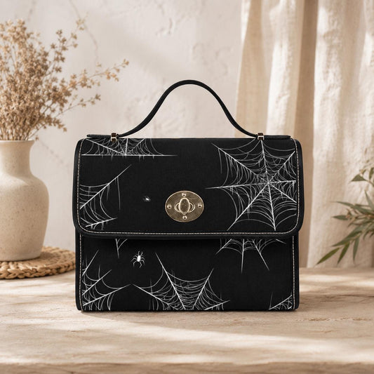 Spiderweb Crossbody Bag, Gothic Halloween Purse, Witchy Web Satchel
