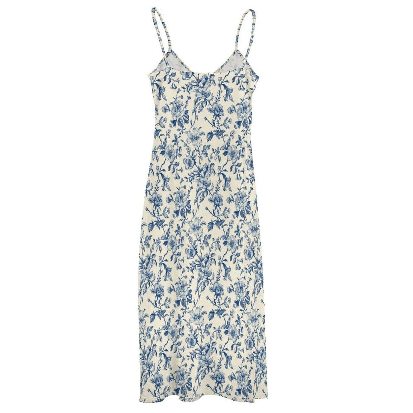 Blue White Chinoiserie Maxi Dress, Coastal Grandmother Floral Sundress, Summer Weddings