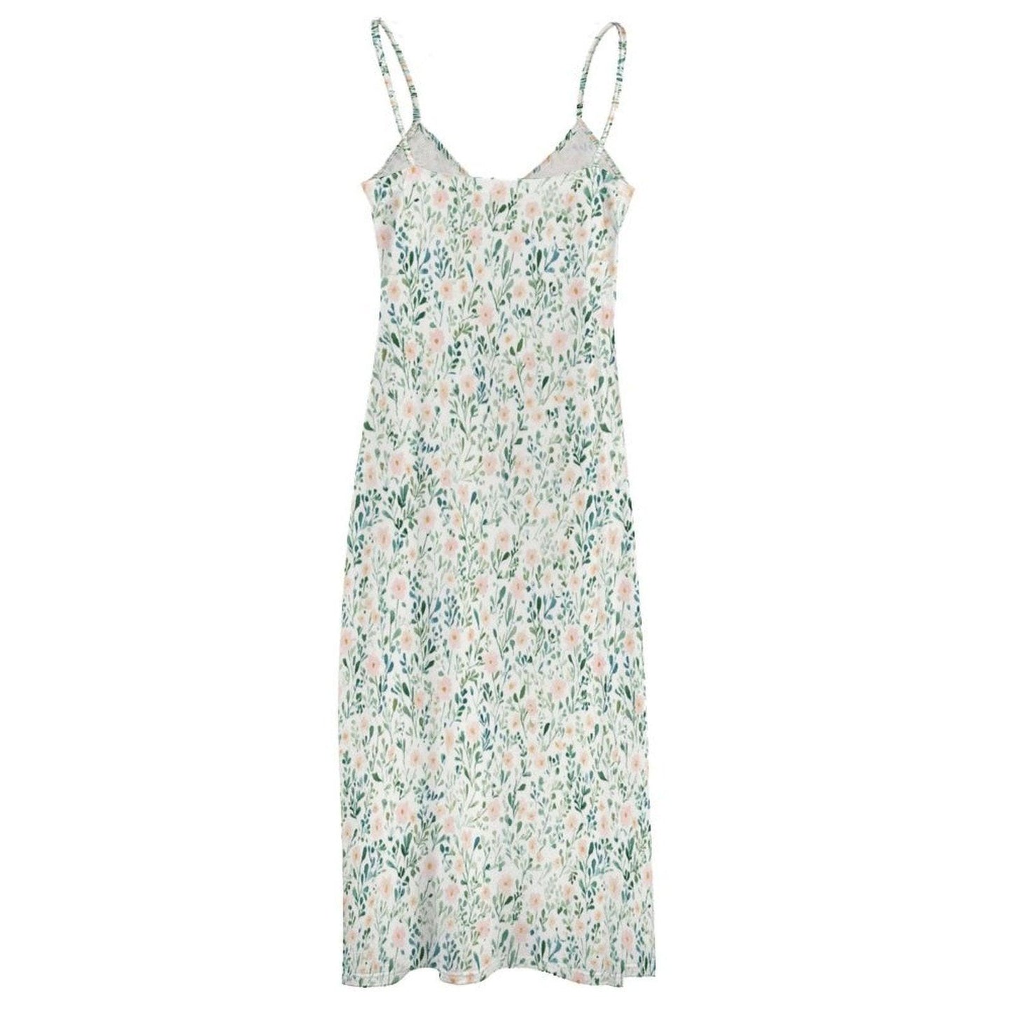Sage Green Watercolor Floral Maxi Dress, Coastal Grandmother Summer Sundress