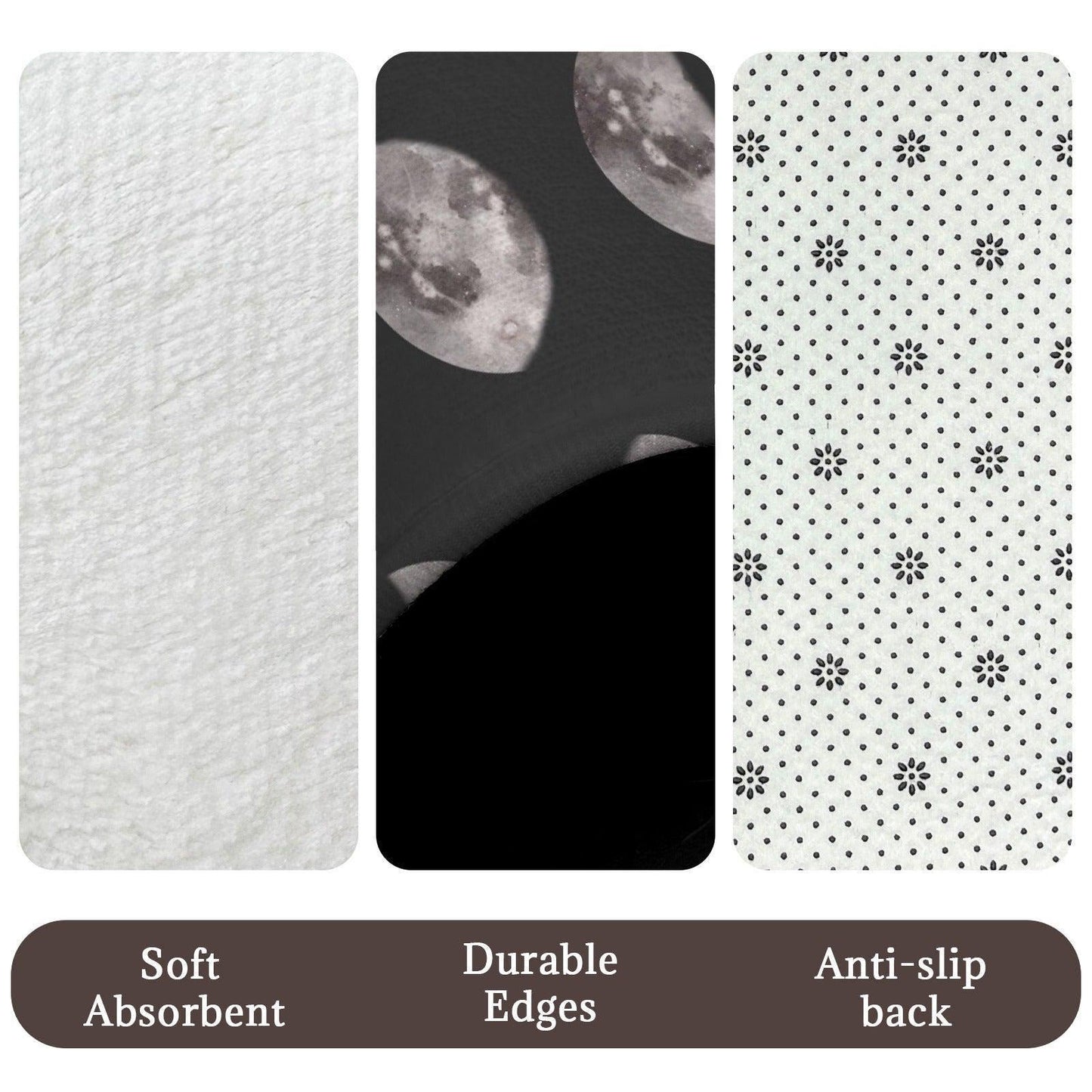 Moon Phase 3-Piece Bathroom Rug Set