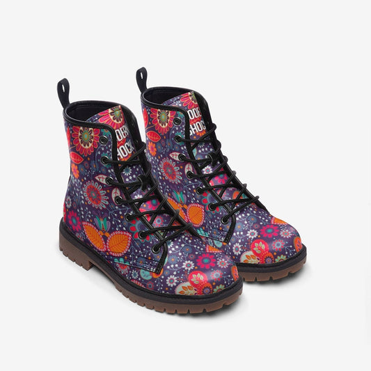 Boho Festival Flowers Vegan Leather Unisex Boots