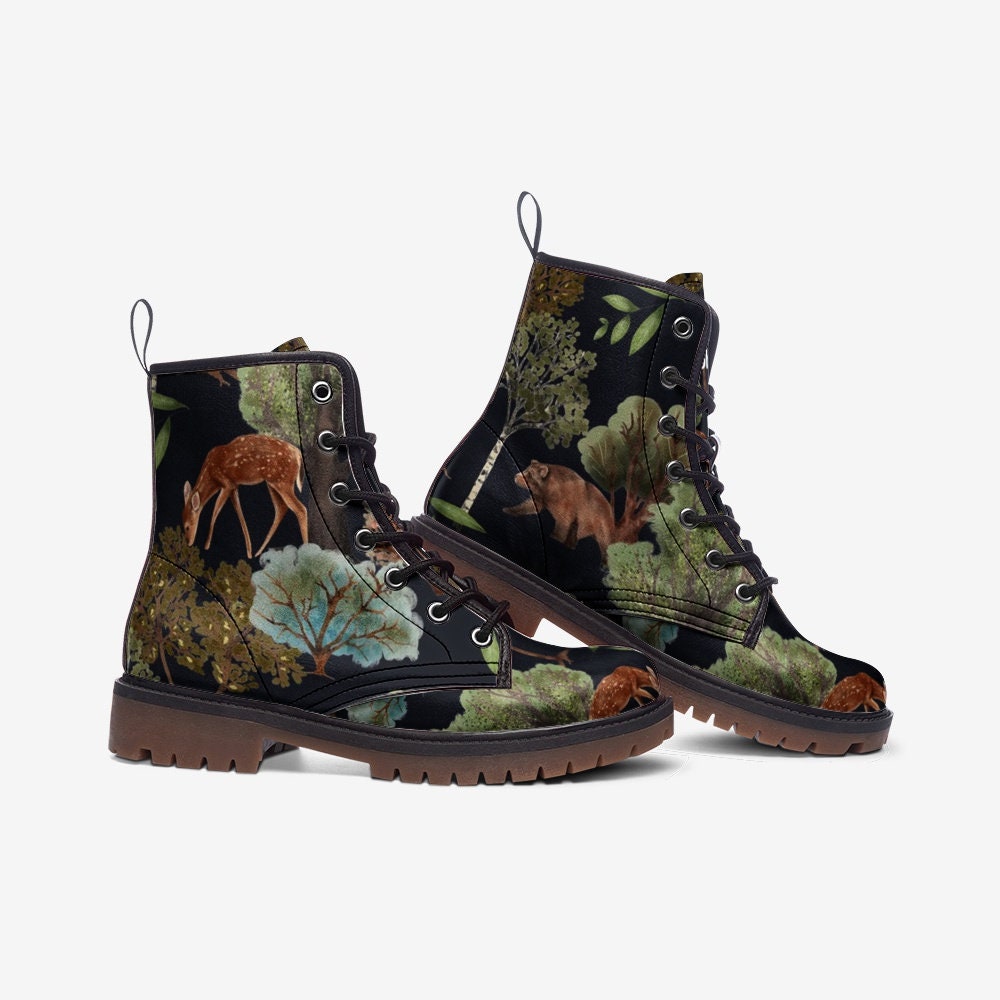 Dark Woodland Vegan Leather Unisex Boots