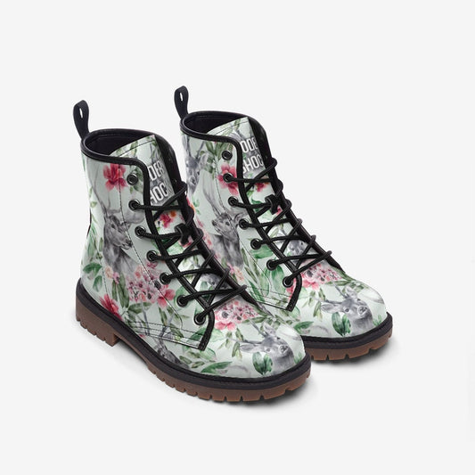 Boho Tropical Jungle Flowers Vegan Leather Unisex Boots