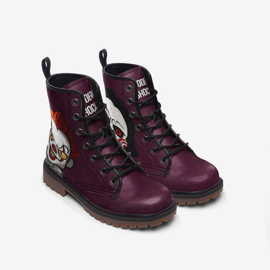 Goth Penrose IT Burgundy Vegan Leather Unisex Boots