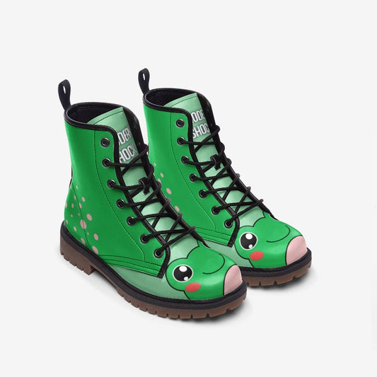 Green Frog Vegan Leather Unisex Boots