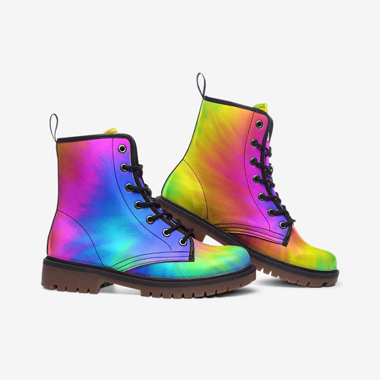 Rainbow Burst LGBTQ+ Vegan Leather Unisex Boots