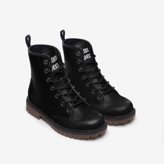 Black Vegan Leather Unisex Boots