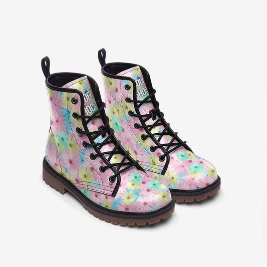 Daisies Pastel Rainbow Kawaii Vegan Leather Unisex Boots