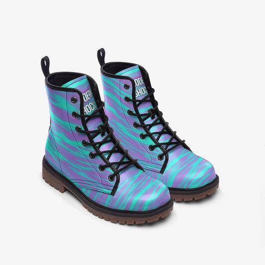 Y2k Neon Purple Blue Vegan Leather Unisex Boots