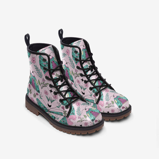 Celestial Butterflies Pastel Vegan Leather Unisex Boots