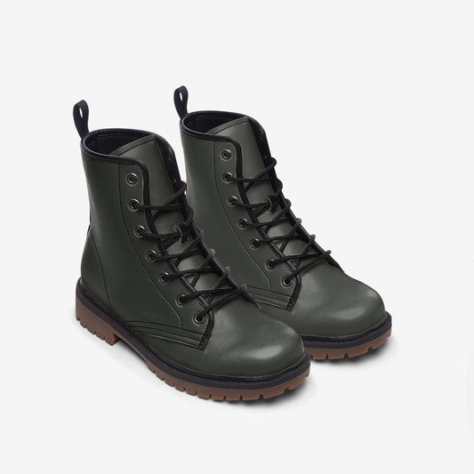Dusty Green Dark Academia Vegan Leather Unisex Boots