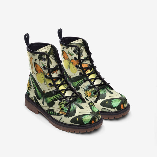 Vintage Butterflies Vegan Leather Unisex Boots
