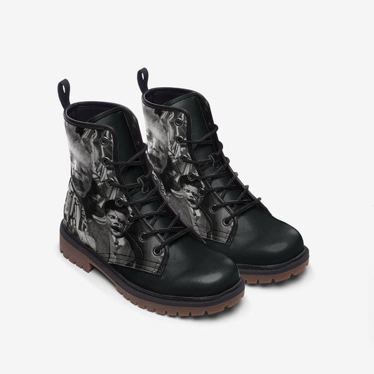 Horror Black Goth Vegan Leather Unisex Boots