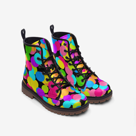 Rainbow Confetti Vegan Leather Unisex Boots