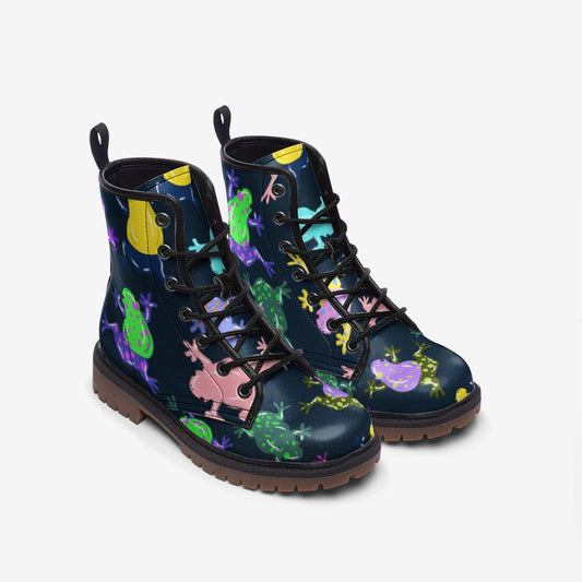 Colourful Frogs Vegan Leather Unisex Boots