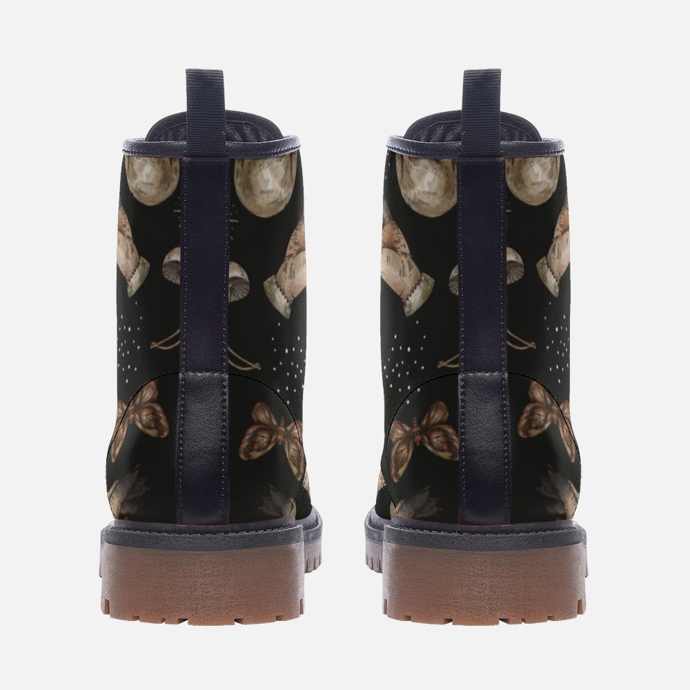 Skull & Witch Hands Dark Vegan Leather Unisex Boots