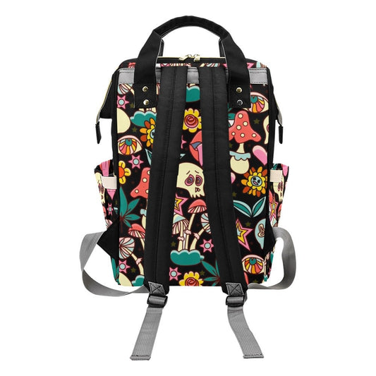 Mushroom Skull Baby Diaper Nappy Bag Goth Baby Bag Goth Backpack Goth Purse Goth Baby Stuff Gothic Baby Stuff Horror Spooky Nursery Baby