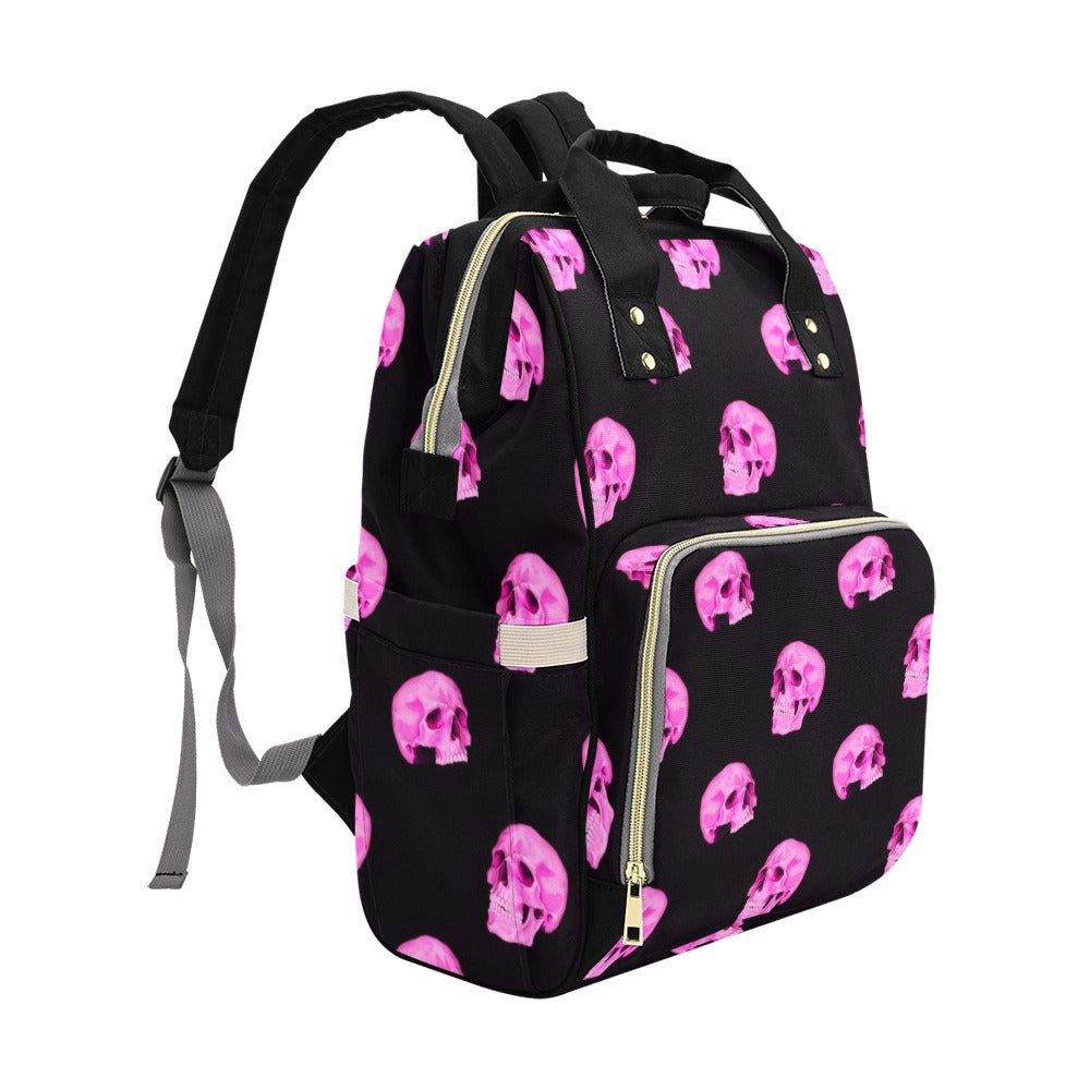 Neon Skull Baby Diaper Nappy Bag Goth Baby Bag Goth Backpack Goth Purse Goth Baby Stuff Gothic Baby Stuff Horror Spooky Nursery Skull Baby